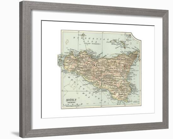 Plate 32. Inset Map of Sicily (Sicilia). Italy-Encyclopaedia Britannica-Framed Giclee Print