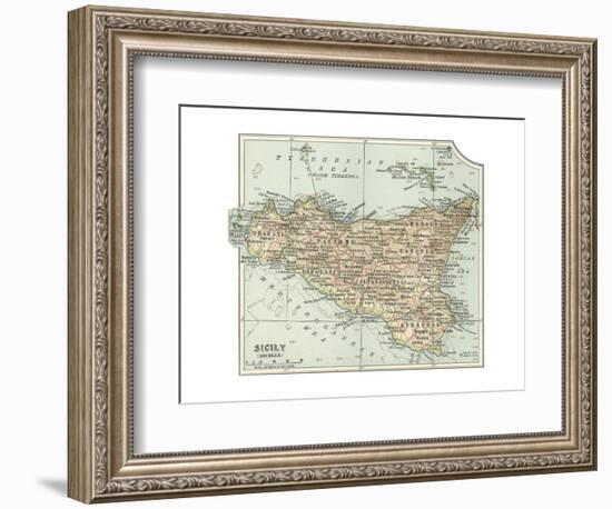 Plate 32. Inset Map of Sicily (Sicilia). Italy-Encyclopaedia Britannica-Framed Giclee Print