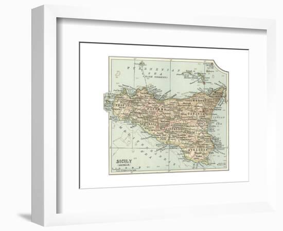 Plate 32. Inset Map of Sicily (Sicilia). Italy-Encyclopaedia Britannica-Framed Giclee Print