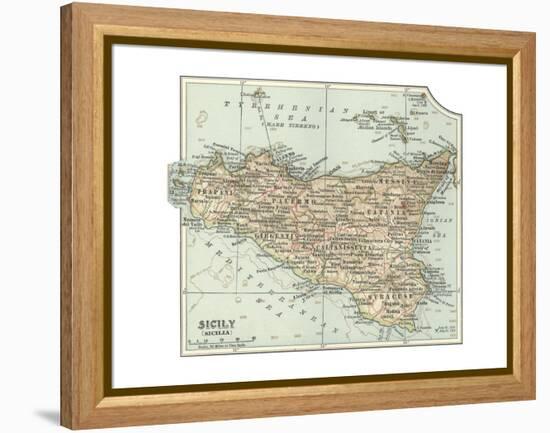 Plate 32. Inset Map of Sicily (Sicilia). Italy-Encyclopaedia Britannica-Framed Premier Image Canvas