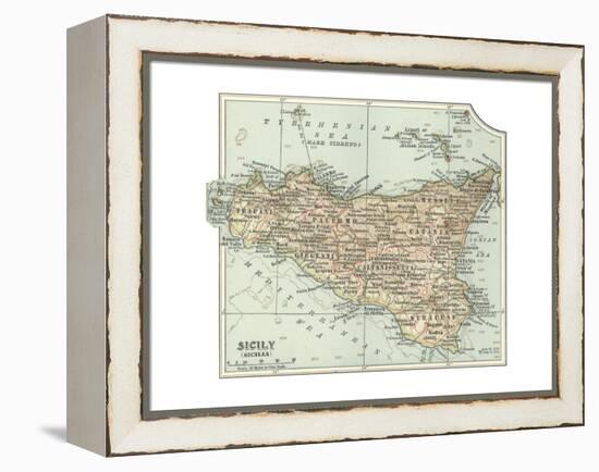 Plate 32. Inset Map of Sicily (Sicilia). Italy-Encyclopaedia Britannica-Framed Premier Image Canvas