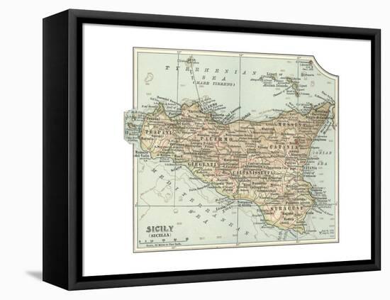 Plate 32. Inset Map of Sicily (Sicilia). Italy-Encyclopaedia Britannica-Framed Premier Image Canvas