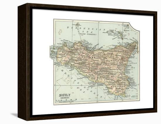 Plate 32. Inset Map of Sicily (Sicilia). Italy-Encyclopaedia Britannica-Framed Premier Image Canvas