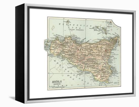 Plate 32. Inset Map of Sicily (Sicilia). Italy-Encyclopaedia Britannica-Framed Premier Image Canvas