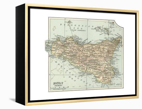 Plate 32. Inset Map of Sicily (Sicilia). Italy-Encyclopaedia Britannica-Framed Premier Image Canvas