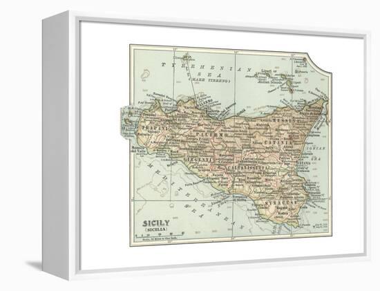 Plate 32. Inset Map of Sicily (Sicilia). Italy-Encyclopaedia Britannica-Framed Premier Image Canvas