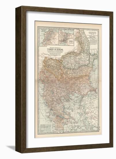 Plate 35. Map of Turkey in Europe-Encyclopaedia Britannica-Framed Art Print