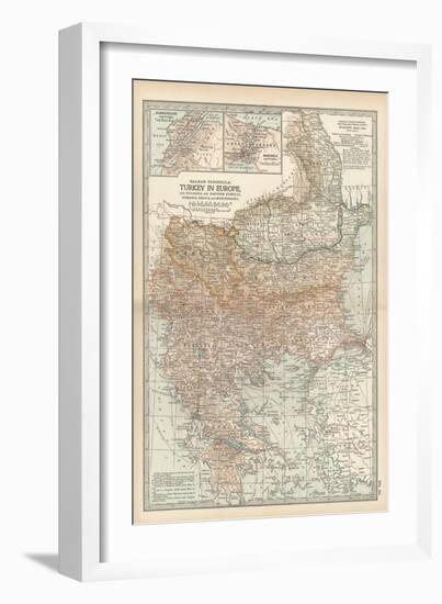 Plate 35. Map of Turkey in Europe-Encyclopaedia Britannica-Framed Art Print