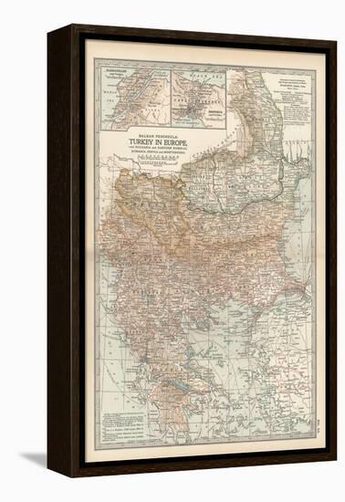 Plate 35. Map of Turkey in Europe-Encyclopaedia Britannica-Framed Stretched Canvas