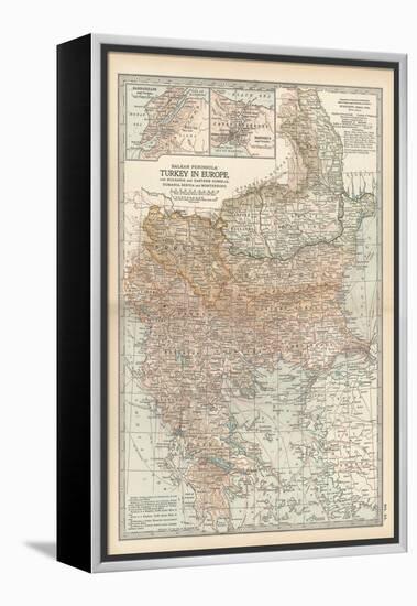 Plate 35. Map of Turkey in Europe-Encyclopaedia Britannica-Framed Stretched Canvas