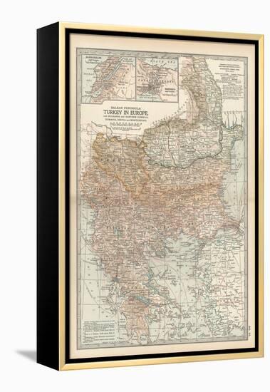 Plate 35. Map of Turkey in Europe-Encyclopaedia Britannica-Framed Stretched Canvas