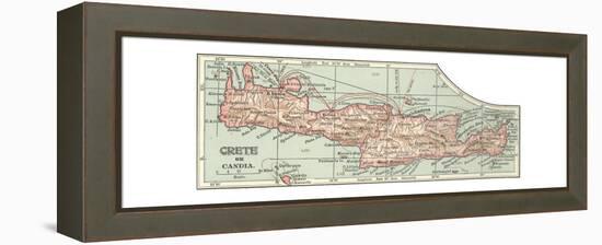 Plate 36. Inset Map of Crete (Candia). Greece-Encyclopaedia Britannica-Framed Premier Image Canvas