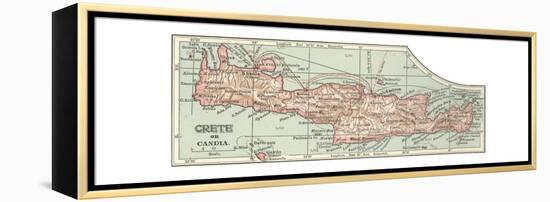 Plate 36. Inset Map of Crete (Candia). Greece-Encyclopaedia Britannica-Framed Premier Image Canvas