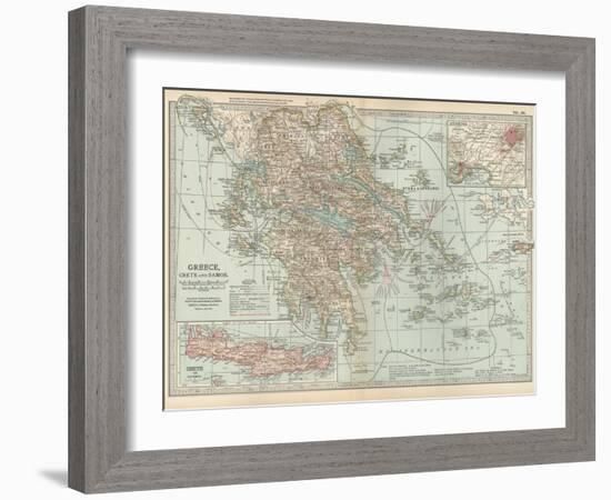Plate 36. Map of Greece-Encyclopaedia Britannica-Framed Art Print