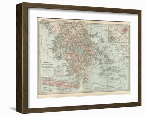 Plate 36. Map of Greece-Encyclopaedia Britannica-Framed Art Print