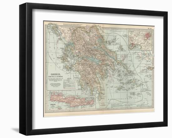 Plate 36. Map of Greece-Encyclopaedia Britannica-Framed Art Print