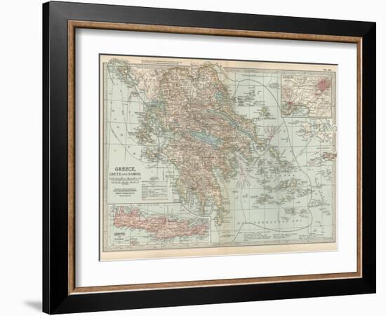 Plate 36. Map of Greece-Encyclopaedia Britannica-Framed Art Print