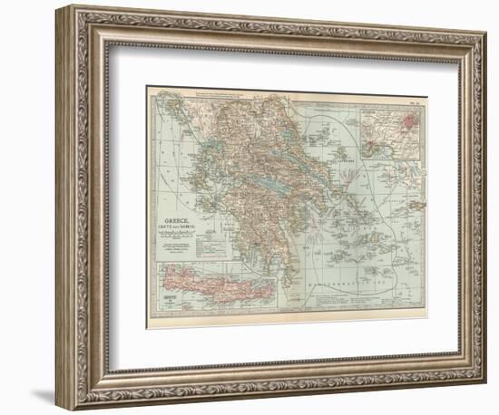 Plate 36. Map of Greece-Encyclopaedia Britannica-Framed Art Print