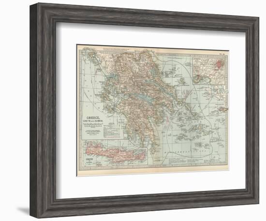 Plate 36. Map of Greece-Encyclopaedia Britannica-Framed Art Print