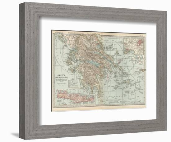 Plate 36. Map of Greece-Encyclopaedia Britannica-Framed Art Print