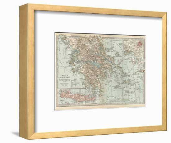 Plate 36. Map of Greece-Encyclopaedia Britannica-Framed Art Print