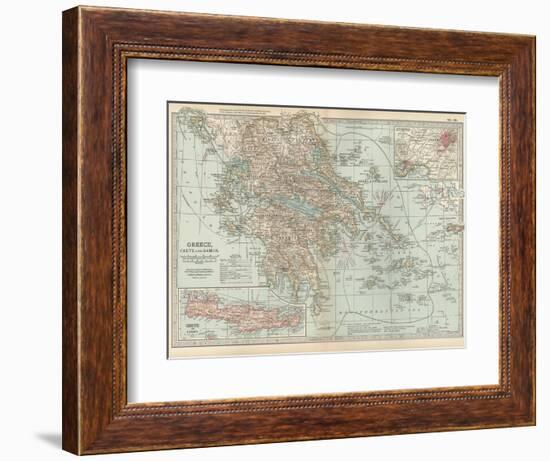 Plate 36. Map of Greece-Encyclopaedia Britannica-Framed Art Print