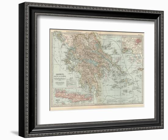 Plate 36. Map of Greece-Encyclopaedia Britannica-Framed Art Print