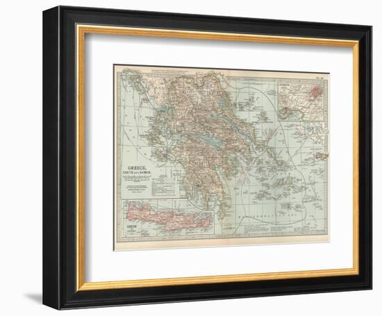 Plate 36. Map of Greece-Encyclopaedia Britannica-Framed Art Print