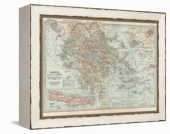 Plate 36. Map of Greece-Encyclopaedia Britannica-Framed Stretched Canvas