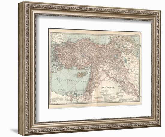 Plate 38. Map of Turkey in Asia. Asia Minor (Anatolia)-Encyclopaedia Britannica-Framed Art Print