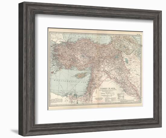 Plate 38. Map of Turkey in Asia. Asia Minor (Anatolia)-Encyclopaedia Britannica-Framed Art Print