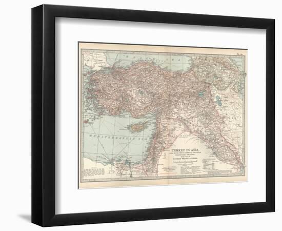 Plate 38. Map of Turkey in Asia. Asia Minor (Anatolia)-Encyclopaedia Britannica-Framed Art Print