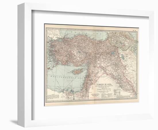 Plate 38. Map of Turkey in Asia. Asia Minor (Anatolia)-Encyclopaedia Britannica-Framed Art Print