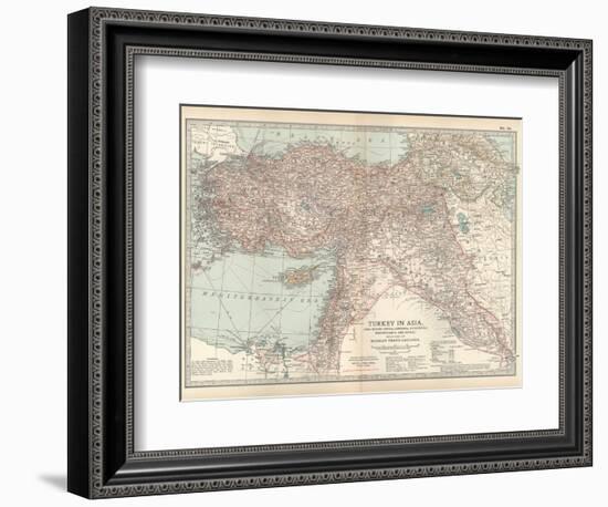 Plate 38. Map of Turkey in Asia. Asia Minor (Anatolia)-Encyclopaedia Britannica-Framed Art Print