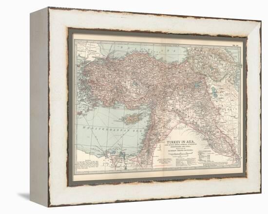 Plate 38. Map of Turkey in Asia. Asia Minor (Anatolia)-Encyclopaedia Britannica-Framed Stretched Canvas