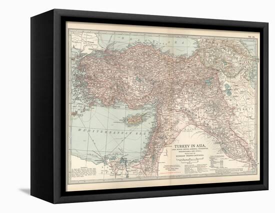 Plate 38. Map of Turkey in Asia. Asia Minor (Anatolia)-Encyclopaedia Britannica-Framed Stretched Canvas