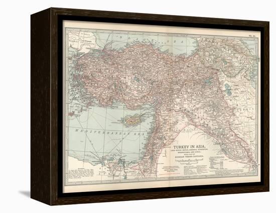 Plate 38. Map of Turkey in Asia. Asia Minor (Anatolia)-Encyclopaedia Britannica-Framed Stretched Canvas