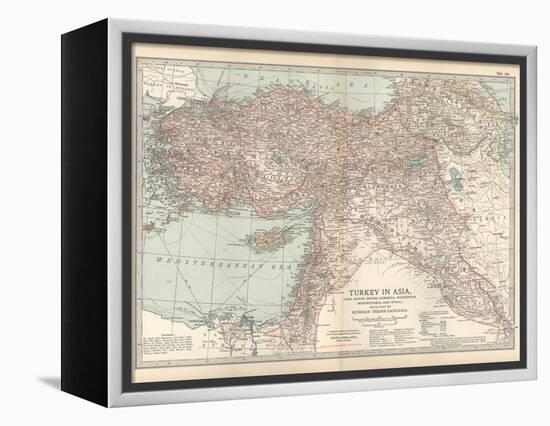 Plate 38. Map of Turkey in Asia. Asia Minor (Anatolia)-Encyclopaedia Britannica-Framed Stretched Canvas