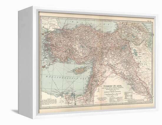Plate 38. Map of Turkey in Asia. Asia Minor (Anatolia)-Encyclopaedia Britannica-Framed Stretched Canvas