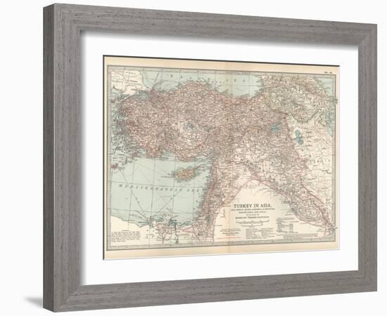 Plate 38. Map of Turkey in Asia. Asia Minor (Anatolia)-Encyclopaedia Britannica-Framed Art Print