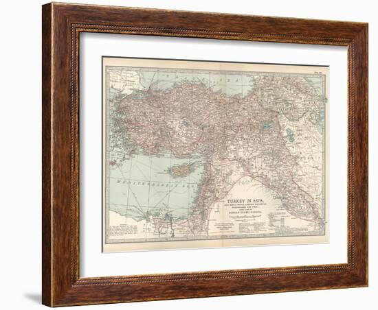 Plate 38. Map of Turkey in Asia. Asia Minor (Anatolia)-Encyclopaedia Britannica-Framed Art Print