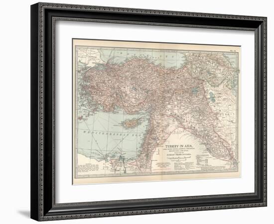 Plate 38. Map of Turkey in Asia. Asia Minor (Anatolia)-Encyclopaedia Britannica-Framed Art Print