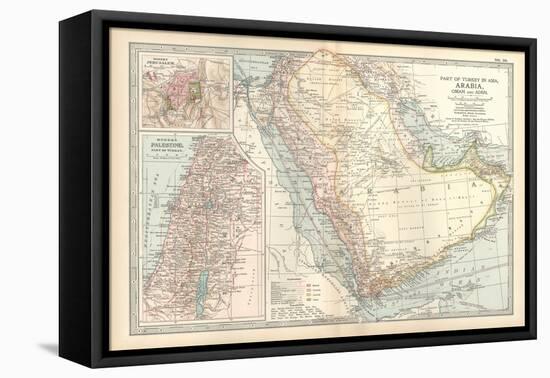 Plate 39. Map of Part of Arabia-Encyclopaedia Britannica-Framed Stretched Canvas