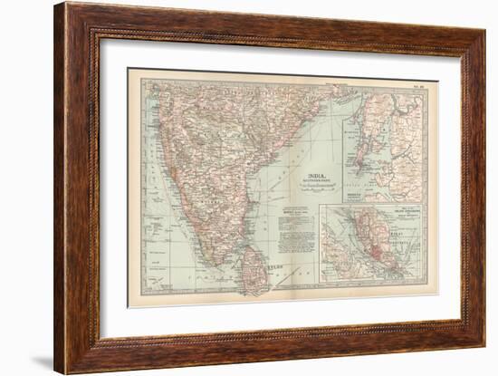 Plate 42. Map of India-Encyclopaedia Britannica-Framed Art Print