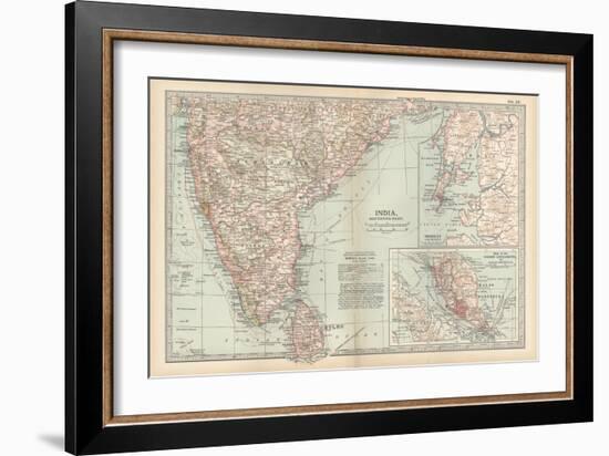 Plate 42. Map of India-Encyclopaedia Britannica-Framed Art Print