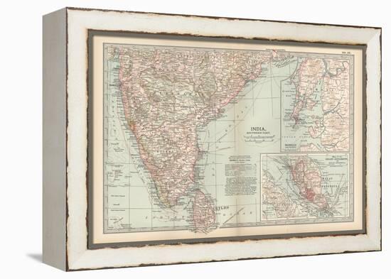Plate 42. Map of India-Encyclopaedia Britannica-Framed Stretched Canvas