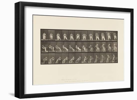 Plate 420. Toilet; Rising from Chair and Putting on Clothing, 1885 (Collotype on Paper)-Eadweard Muybridge-Framed Giclee Print