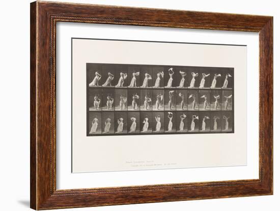 Plate 421. Toilet; Throwing Hand-Kerchief around Shoulders, 1885 (Collotype on Paper)-Eadweard Muybridge-Framed Giclee Print