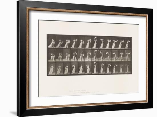 Plate 421. Toilet; Throwing Hand-Kerchief around Shoulders, 1885 (Collotype on Paper)-Eadweard Muybridge-Framed Giclee Print