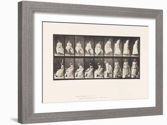 Plate 422.Toilet; Putting on Shoes and Rising from Chair, 1885 (Collotype on Paper)-Eadweard Muybridge-Framed Giclee Print